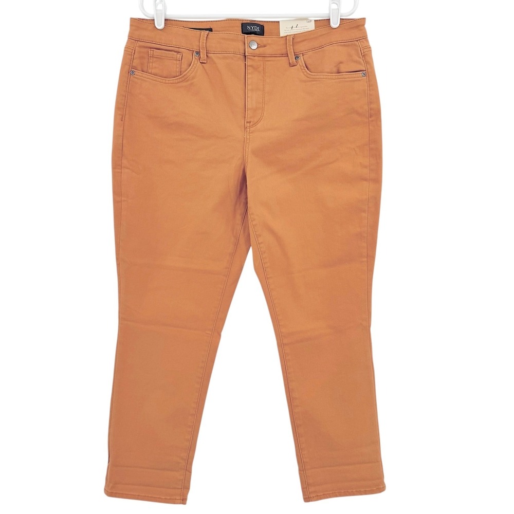 NYDJ Women's Margot Girlfriend Jeans 14P Burnt Orange Cool Embrace Lift-Tuck NWT